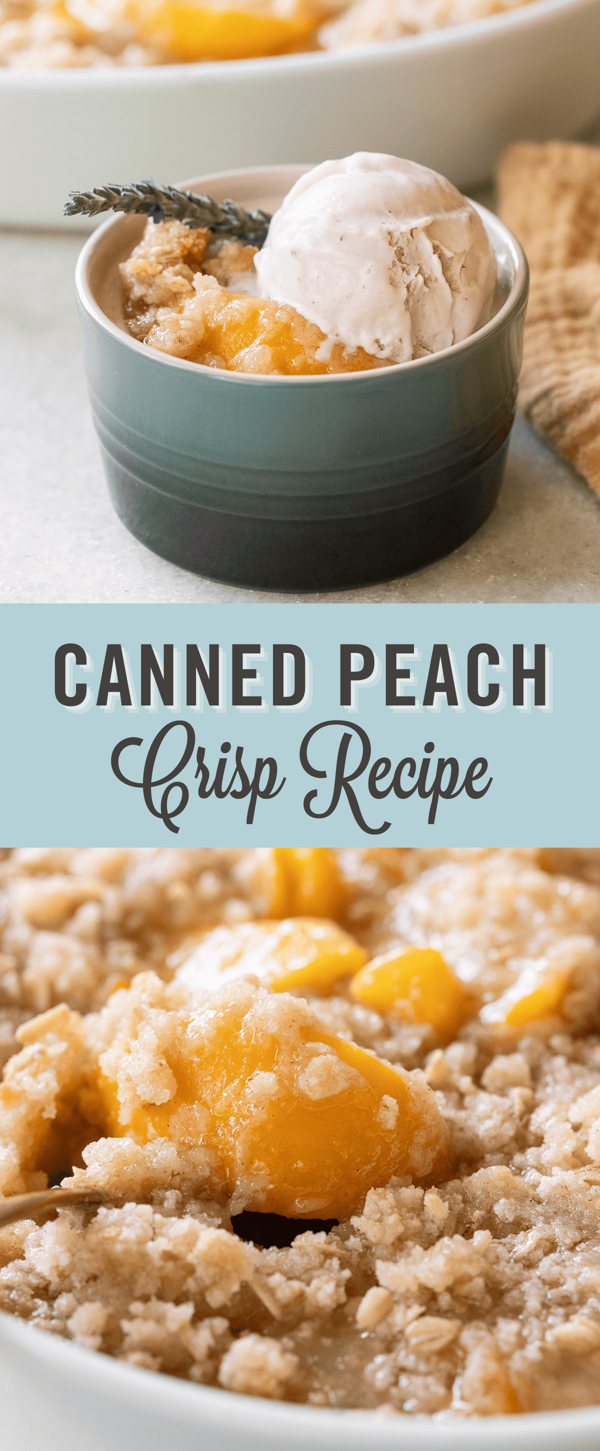 Canned peach crisp recipe.