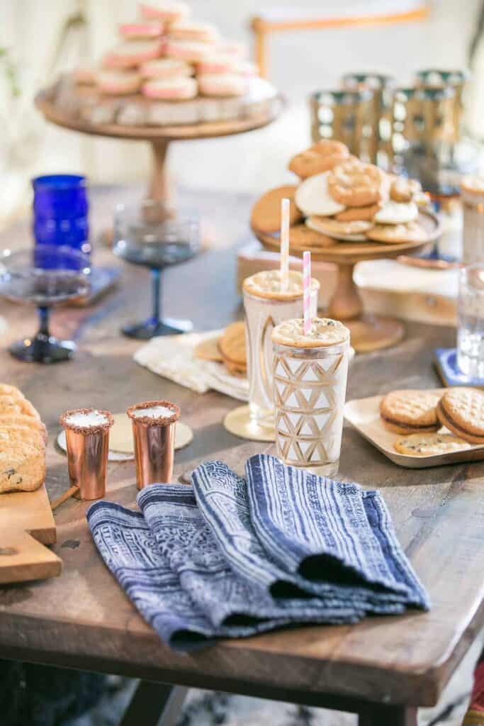 Cookies and cocktail party theme.