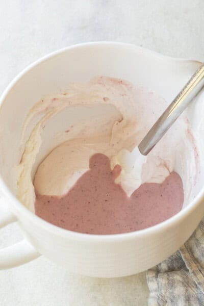 Heavy cream and roasted strawberries.