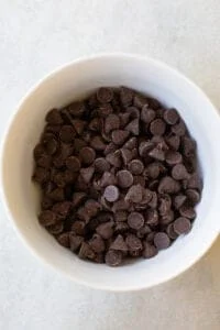 Melt chocolate chips in a microwave-safe bowl, stirring until smooth.