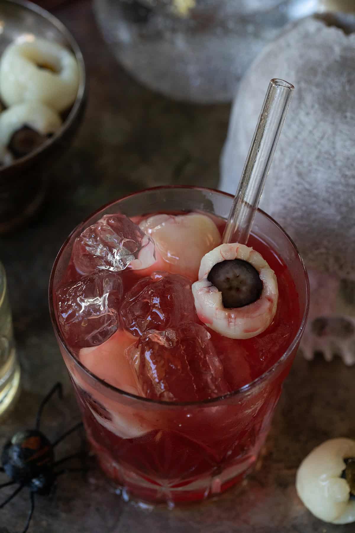 Spooky eyeball cocktail for Halloween.