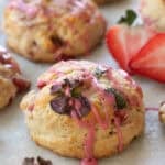 Strawberry scones recipe with blood orange glaze.