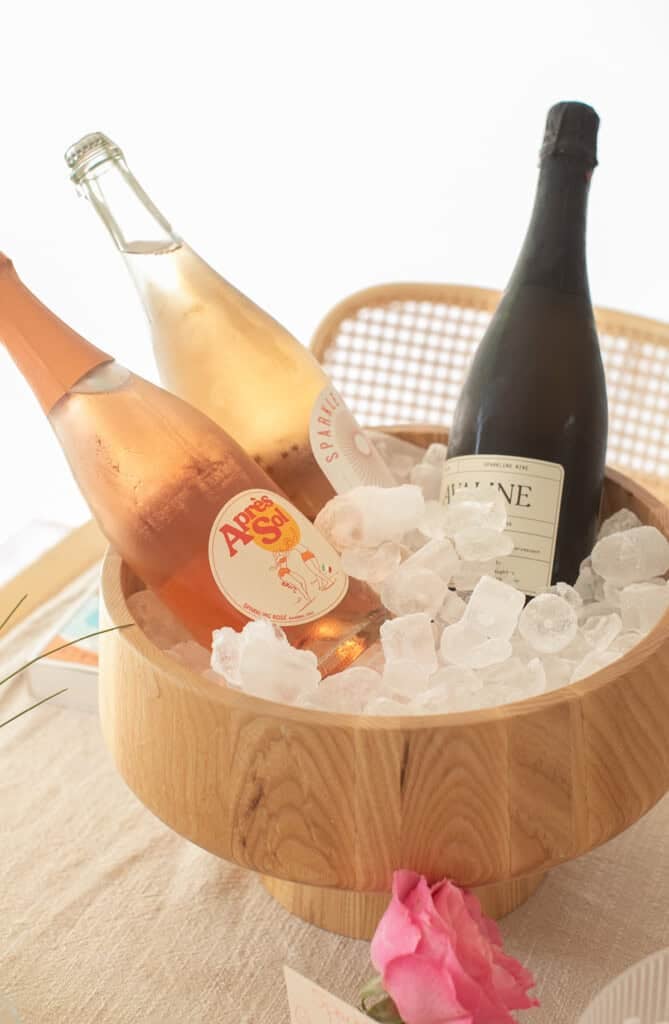 Wine in a bucket.