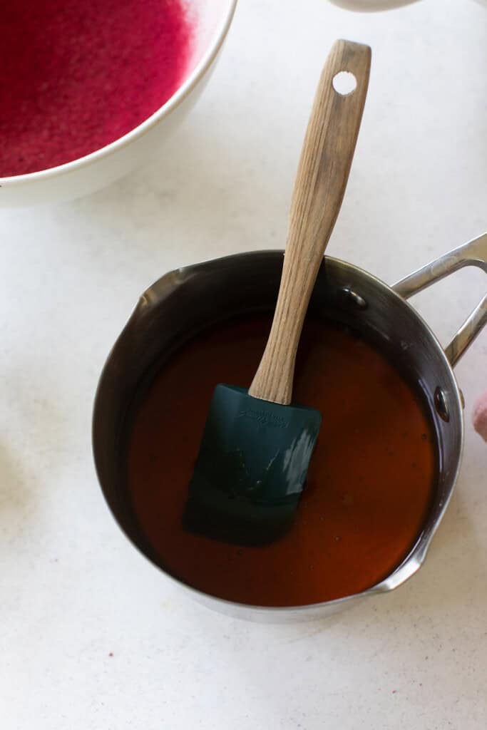 Honey in a saucepan.