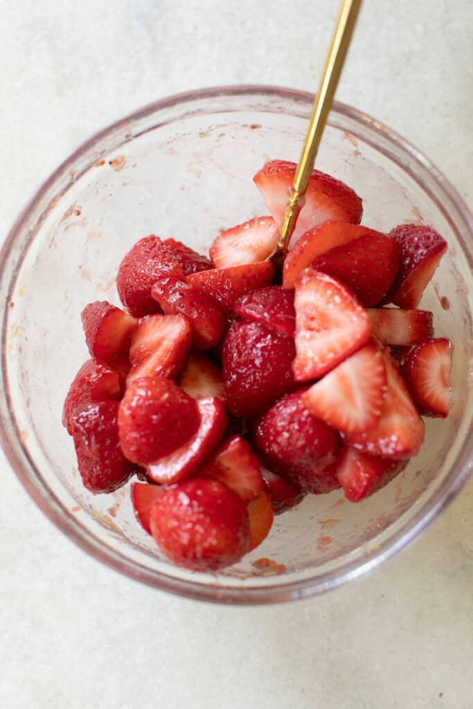 Jelly glazed strawberries.