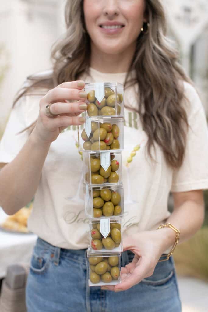 Sugarfina dirty martini olive almonds. 