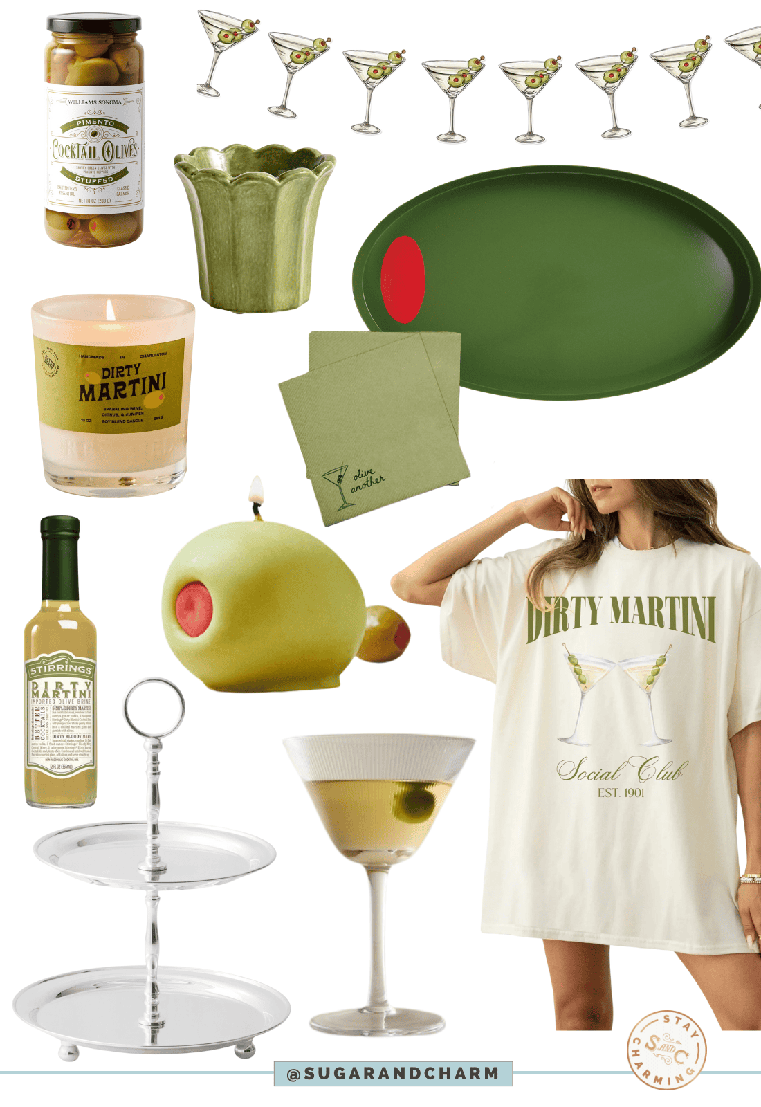 Dirty martini party decor.