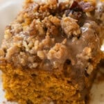 Pumpkin coffee cake recipe with glaze.