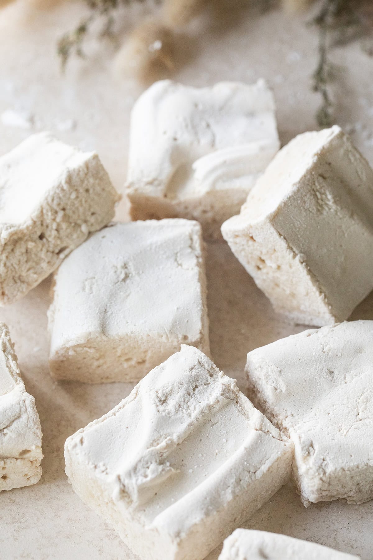Fluffy maple syrup marshmallows.