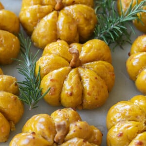 Pumpkin dinner rolls.