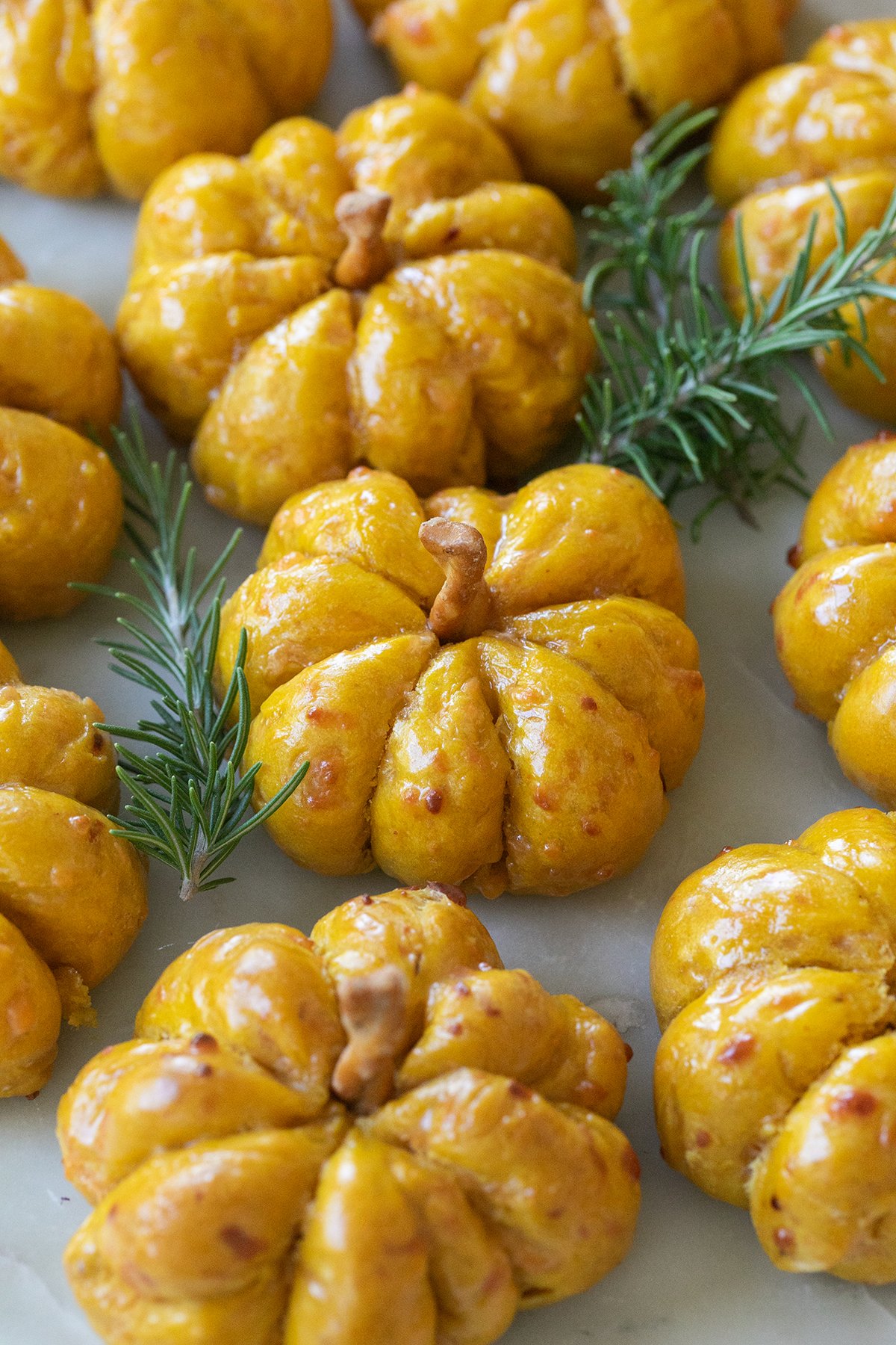Pumpkin dinner rolls.
