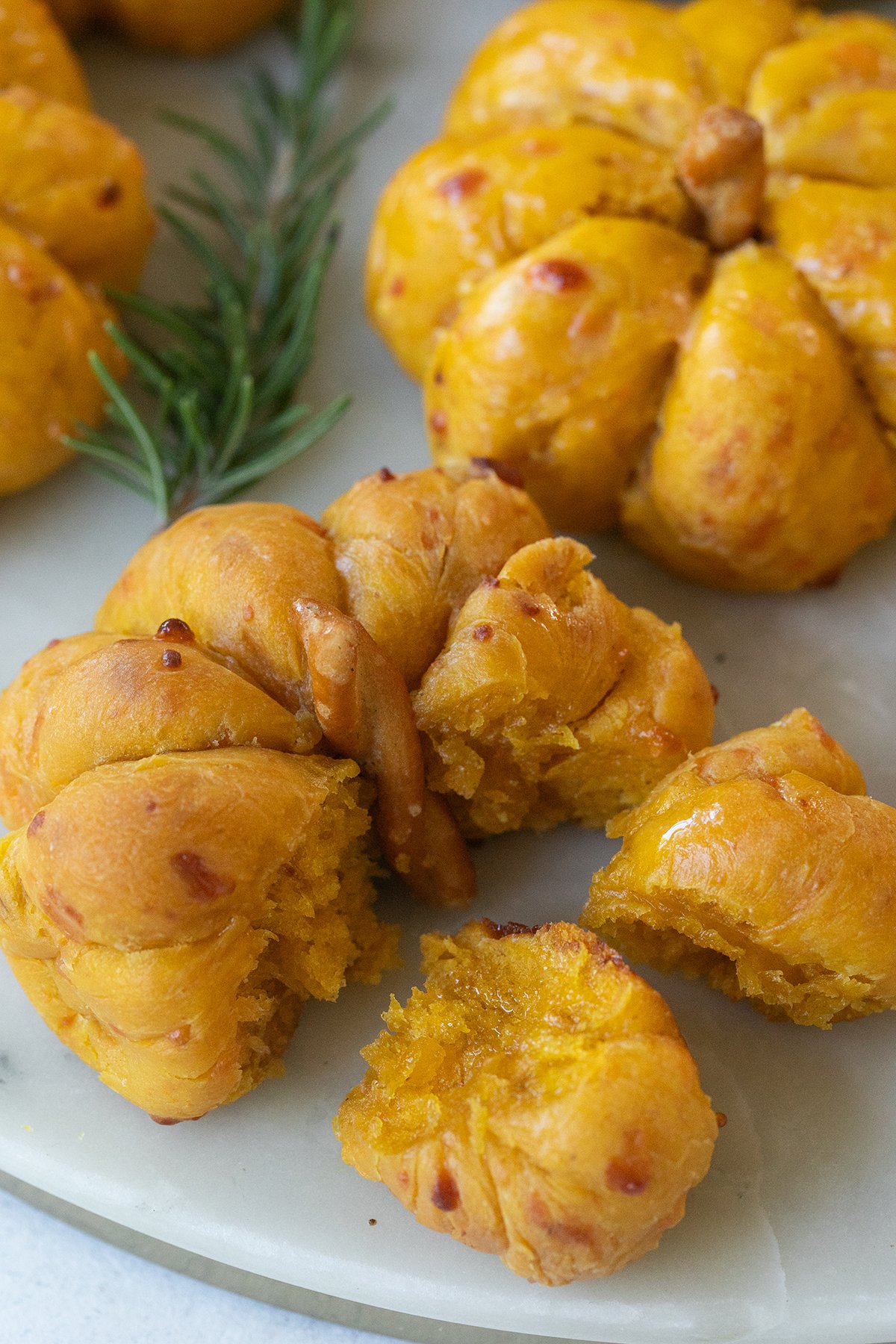Pumpkin shaped roll.