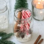 Peppermint simmer pot in a jar to use for holiday gifts.