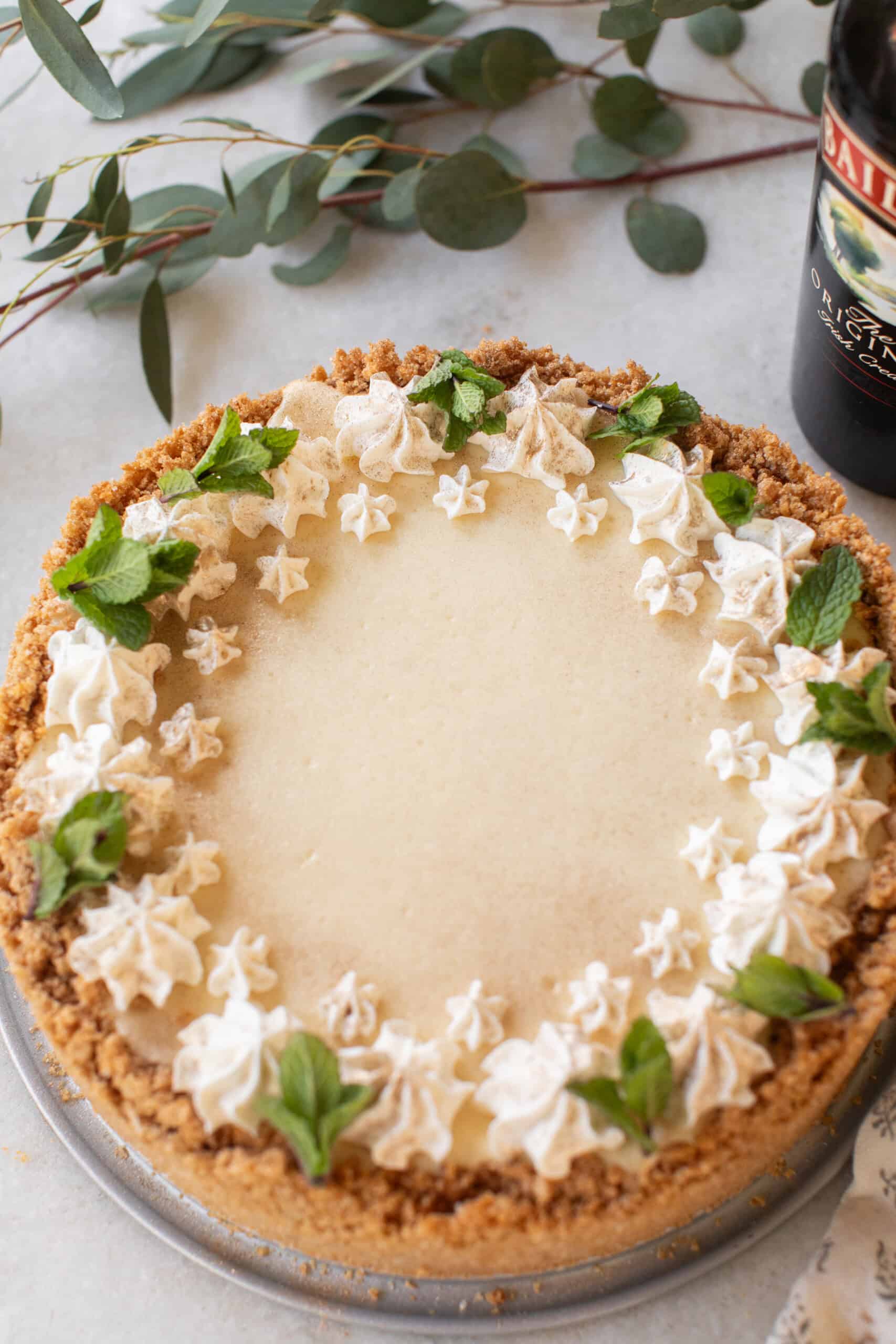 Homemade Bailey’s Irish Cream cheesecake dessert