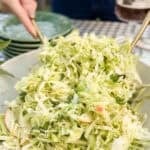 Fresh cabbage salad for St. Patrick's Day dinner.