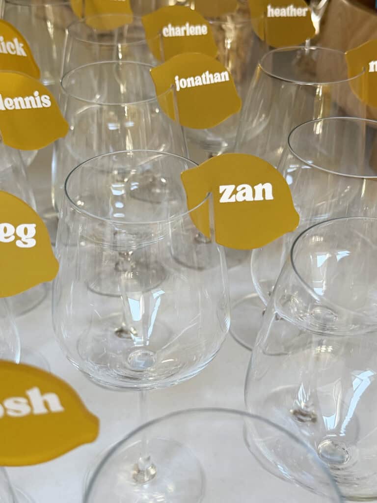 Lemon drink holders for Italian themed party.