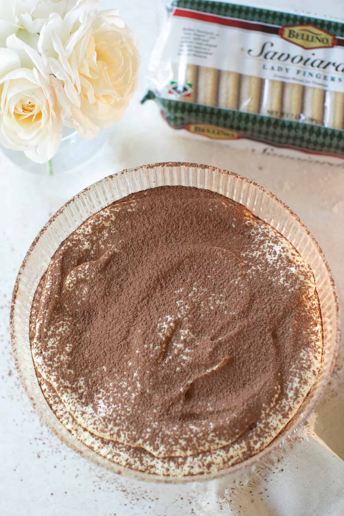 The easiest tiramisu with egg yolks, no bake recipe with cream and cocoa powder.