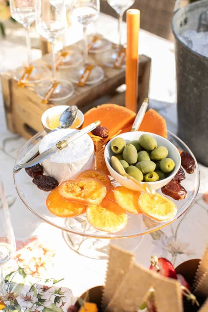 A garden party cheese platter.