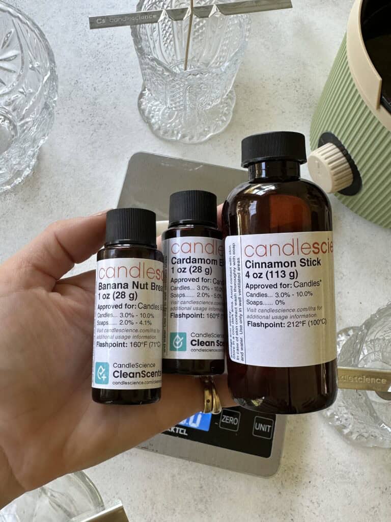Fragrance oils for candle making.